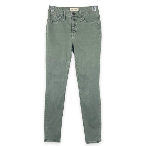Madewell Denim - Madewell 9" High-Rise Skinny Soft Olive Green Size 26 Button Fly